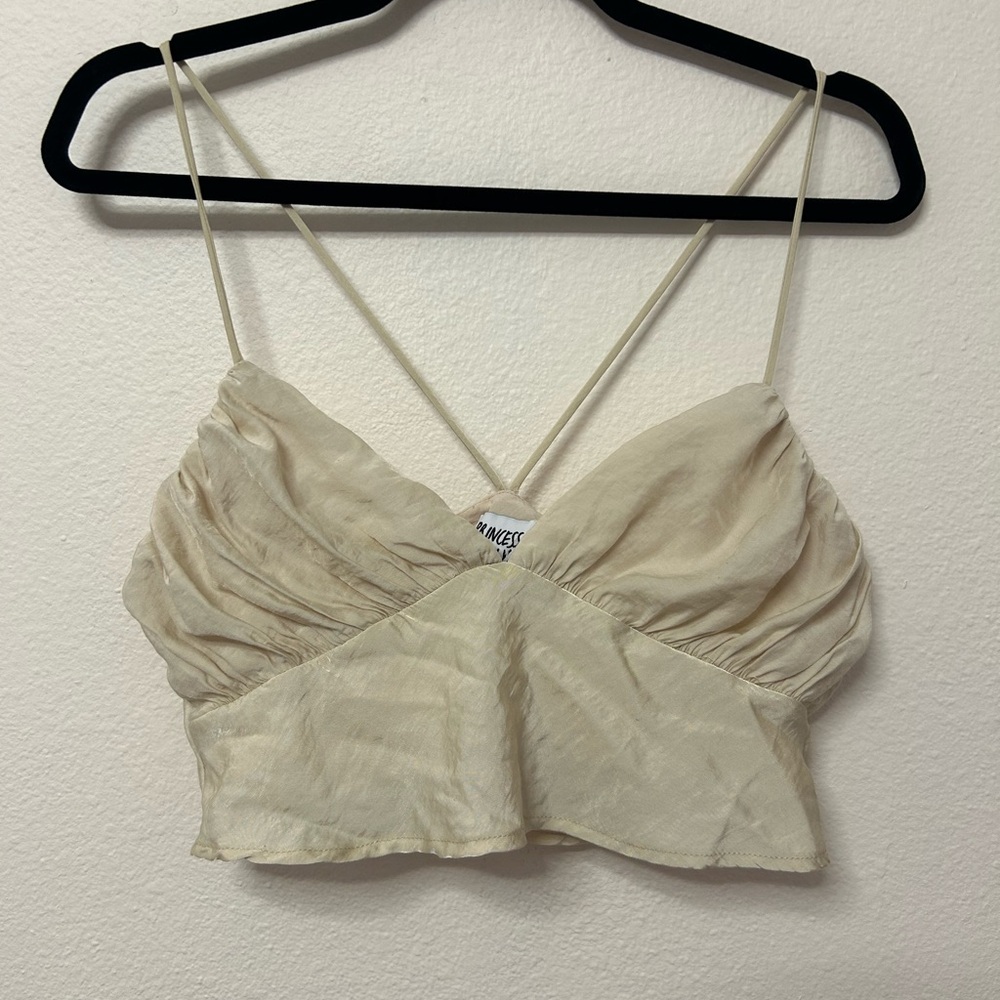 Princess Polly cream Spaghetti Strap Top